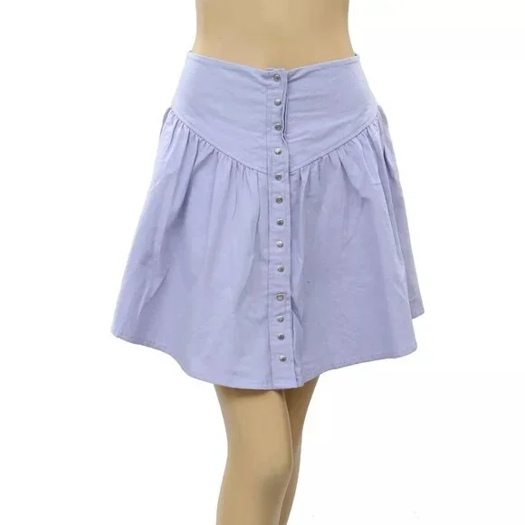 Free People Endless Summer On Holiday Mini Skirt High Waisted Wisteria XS - Picture 4 of 7